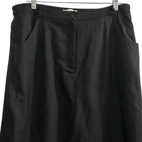 Talbots Women's Plus Size 16W Black A-Line Long Skirt with Pockets 100% wool - Picture 2 of 10